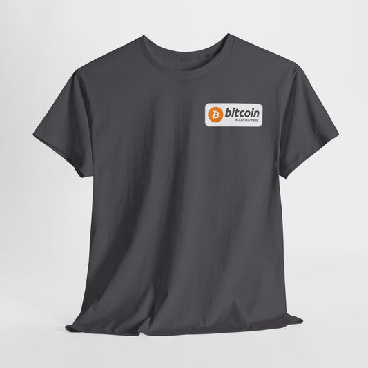 Bitcoin / BTC Accepted Here Heavy Cotton Tee (Dark)